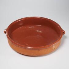 Spanish Pottery Rustic Primitive Terra Cotta Cazuela Paella Oven Dish Bowl 13"di for sale  Shipping to South Africa