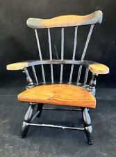 Used, Wooden SmallDoll Size Windsor Wing Back Chair-Stained Brown And Black Distressed for sale  Shipping to South Africa