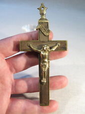 Antigua Cruz Relicario de Bronce Llaveros Reliquias Cristo Pecho, usado segunda mano  Embacar hacia Argentina