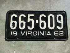 Virginia 1962 license for sale  Lehigh Acres