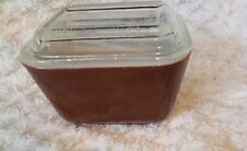 Prato de geladeira vintage Pyrex 501-B - marrom com tampa transparente com nervuras 1-1/2 xícara comprar usado  Enviando para Brazil