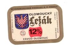 Czeska etykieta piwa - Severomoravske Pivovary Prerov - Olomoucky Lezak na sprzedaż  Wysyłka do Poland