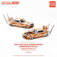 (Em estoque) POPRACE 1/64 SKYLINE C210 KAIDO RACER ESTILO BOSOZOKU LARANJA/PRATA comprar usado  Enviando para Brazil