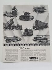 Cadenas de rodillos Diamond 1943 Fortune Segunda Guerra Mundial estampado anuncio camiones fluidos tanques barco trenes segunda mano  Embacar hacia Argentina