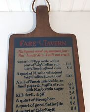 Tablero de corte vintage grande ""Fare Of Ye Tavern"" grande, letrero de barra 24""x10"" en publicidad segunda mano  Embacar hacia Argentina