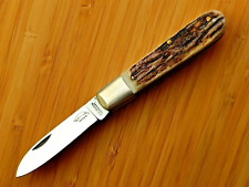 Otter Knives 3.5" Spear Point. Fat Stag Handles. Carbon Steel Folding Knife, used for sale  Shipping to South Africa