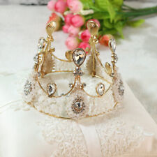 Mini coroa de luxo enfeite de bolo infantil meninas coroa redonda de cristal 11cm (4,3") Diamete comprar usado  Enviando para Brazil