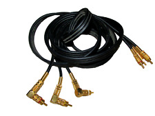 Cabo de extensão de áudio e vídeo RCA 12 pés de comprimento 3 conectores macho/fêmea dourado (preto 4), usado comprar usado  Enviando para Brazil