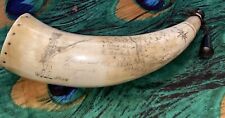Scrimshaw powder horn for sale  Shipping to Ireland