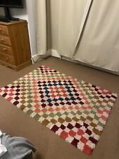 Colourful check rug for sale  LONDON