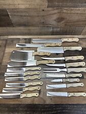 Juego de 18 cuchillos vintage colección chefs madera acero inoxidable robo segunda mano  Embacar hacia Argentina