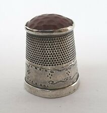 Used, HALLMARKED SILVER THIMBLE WITH AGATE TOP JAMES SWANN & SON B'HAM c.1909 for sale  DAVENTRY