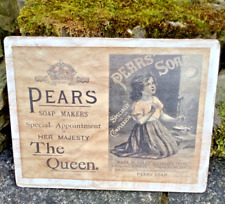 Placa publicitária Pears Soap Makers 19th c. montada em madeira boa placa de banheiro comprar usado  Enviando para Brazil