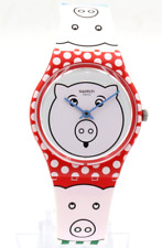 New Swatch Originals PETIT COCHON White 3 Little Pigs Theme Watch 34mm GR169 $75 for sale  Shipping to South Africa