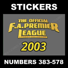 Adesivos de futebol Merlin Premier League 2003 BLACK BACK #383 a 578 comprar usado  Enviando para Brazil