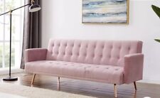 Pink velvet sofa for sale  LEWES