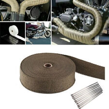 10M Titanium Gold Heat Wrap Tape Exhaust Insulating Downpipe Manifold 10 Ties UK for sale  MANCHESTER