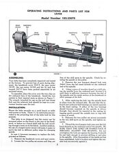 Lathe instructions parts for sale  Addison