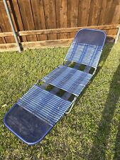 Tri-Folding Vinyl Jelly Tube Chaise Lounge Chair Beach Deck Pool Blue and Clear, used for sale  Shipping to South Africa