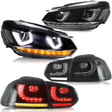 Phares avant LED+ feux arrière fumés pour VW Golf VI 6 2008-2013 avec séquentiel na sprzedaż  Wysyłka do Poland