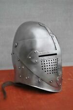 Capacete armadura medieval calibre 18 aço cavaleiro templário viseira capacete comprar usado  Enviando para Brazil
