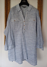 Principles Linen Mix Blue & White Stripe Tunic Blouse Shirt Size 16 NEXT for sale  Shipping to South Africa