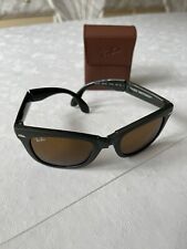 Gafas de sol Ray Ban PLEGABLES WAYFARER verde militar lentes RB 4105 6575/33 marrones segunda mano  Embacar hacia Mexico