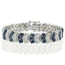 Argent Ton 1ct Traitée Bleu et Blanc Diamant Miracle Set Chevron Bracelet Cuivre comprar usado  Enviando para Brazil