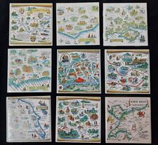 Vintage map tiles for sale  MACCLESFIELD