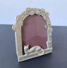 Vintage Pewter Cat in Window Photo Frame Seagull Mini Picture Frame for sale  Shipping to South Africa