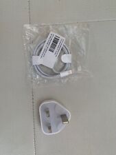 Genuine Official Apple Mains Plug + USB cable Charger iPhone X 11 12 13 mini pro, used for sale  Shipping to South Africa
