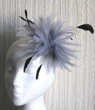 Grey fascinator millinery for sale  SLOUGH