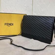 Bolsa de ombro FENDI couro trançado preta feminina usada autêntica do Japão, usado comprar usado  Enviando para Brazil
