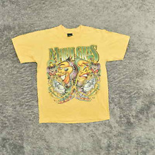 Tees Men's Adult Sz M Tee Shirt T Yellow Mardi Grass Vintage Athletic Casual Cot for sale  Shipping to South Africa