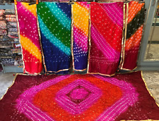50 piezas Bandhani Dupatta Seda Bandhej Dupatta Multicolor Fiesta Ropa Estola Mujeres segunda mano  Embacar hacia Mexico