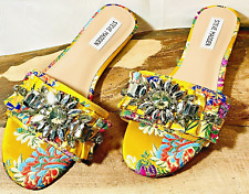 Sandália Steve Madden Pomona amarela brilhante multicolorida floral lisa enfeitada comprar usado  Enviando para Brazil