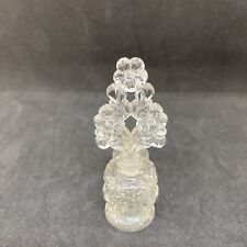 Frasco de perfume vintage de vidro transparente com rolha de flores 4,25", usado comprar usado  Enviando para Brazil