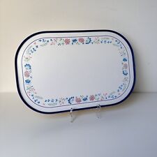 BHS Priory Tableware Melamine Coated Serving Tray Blue Floral Pattern Tea Tray for sale  Shipping to South Africa