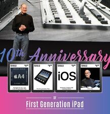 Tuvalu 2020 - Steve Jobs Apple iPad primera generación - Hoja de 4 estampillas - Estampillada sin montar o nunca montada, usado segunda mano  Embacar hacia Argentina