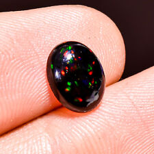 0.95Cts. Natural Multi Fire Black Opal Oval 07x09x03 MM Cabochon Loose Gemstone for sale  Shipping to South Africa