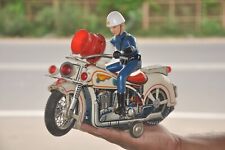 Número de policía de marca de montaña vintage 68342 litografía de batería juguete de hojalata para motocicleta, Japón, usado segunda mano  Embacar hacia Argentina