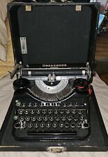 Vtg 1936 Underwood Model F Four Bank Manual Typewriter Black W/ Black Keys Case for sale  Shipping to South Africa