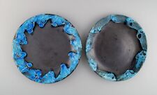 French ceramist. Two round serving dishes in glazed stoneware. Mid-20th C. for sale  Shipping to South Africa