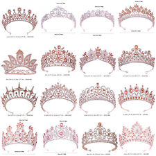 41 Styles Rose Gold Crystal Queen Princess Tiara Crown Wedding Queen Princess  for sale  Shipping to South Africa