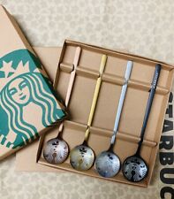 Conjunto de 4 colheres de café Starbucks 2023 coloridas aço inoxidável 304 colheres presente, usado comprar usado  Enviando para Brazil