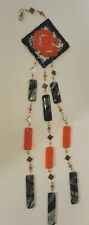 Oregon State Beavers Art Glass Wall Hanging Wind Chime OS Orange Black Mirror  for sale  Shipping to South Africa