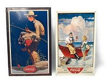 1990 Coca-Cola Metal Sign Set Of 2 for sale  Shipping to South Africa