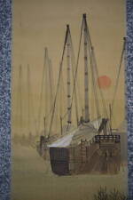 Pintura Japonesa pendurado Scroll Do Japão Antigo Antiguidade Navio Barco De Pesca 794q, usado comprar usado  Enviando para Brazil