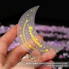Usado, Tarjeta de visita personalizada de plástico esmerilado con lámina dorada en forma de luna 200 segunda mano  Embacar hacia Argentina