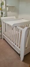 USED Tutti Bambini Katie Space Saver Sleigh Cot Bed with Under Bed Drawer -White for sale  CAMBRIDGE